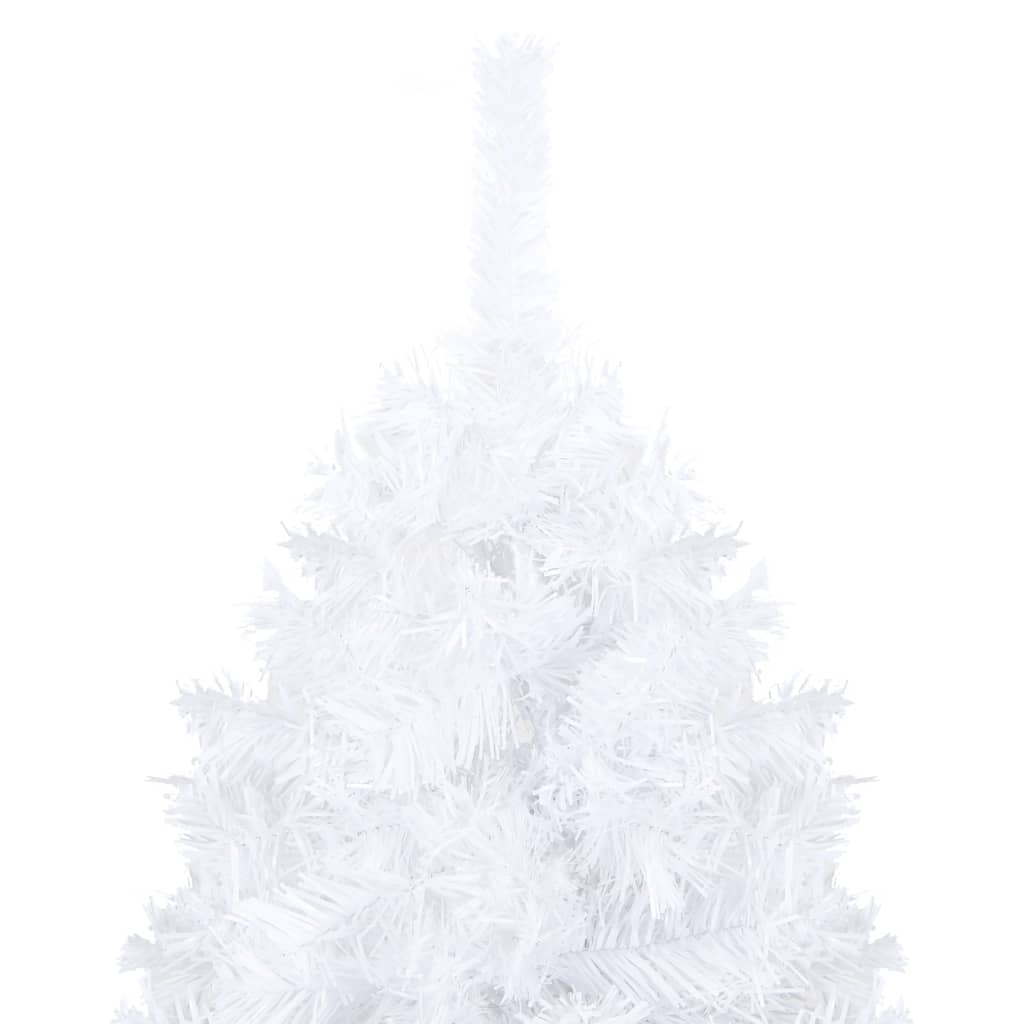 Vidaxl Kunstkerstboom mit Beleuchtung und Weihnachtskugeln 180 cm PVC Weiß