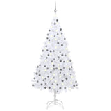 Vidaxl Kunstkerstboom mit Beleuchtung und Weihnachtskugeln 210 cm PVC Weiß