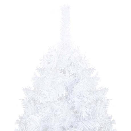 Vidaxl Kunstkerstboom mit Beleuchtung und Weihnachtskugeln 210 cm PVC Weiß