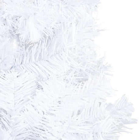Vidaxl Kunstkerstboom mit Beleuchtung und Weihnachtskugeln 210 cm PVC Weiß
