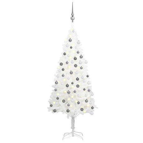 Vidaxx künstlicher Weihnachtsbaum mit Beleuchtung und Weihnachtskugeln 120 cm weiß