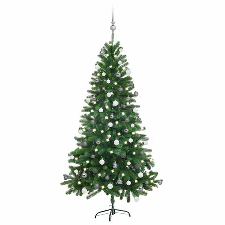 Vidaxx künstlicher Weihnachtsbaum mit Beleuchtung und Kugeln 150 cm grün