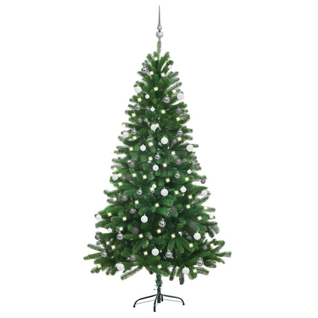 Vidaxx künstlicher Weihnachtsbaum mit Beleuchtung und Kugeln 180 cm grün