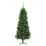 Vidaxl Kunstkerstboom mit Beleuchtung und Weihnachtsbällen 240 cm Grün
