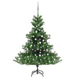 Vidaxl Kunstkerstboom Nordmann mit LEDs und Weihnachtsbällen 150 cm Grün