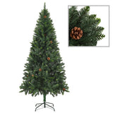 Vidaxl Kunstkerstboom mit Beleuchtung und Kiefernkegel 210 cm Grün