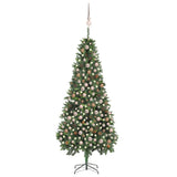 VIDAXL KUNSTKERSTBOOM mit Leuchten Weihnachtsbällchen Kiefernkegel 210 cm