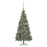 VIDAXL KUNSTKERSTBOOM mit Leuchten Weihnachtsbällchen Kiefernkegel 210 cm