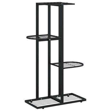 Vidaxl Blütenstandard mit 4 Schichten 43x22x76 cm Metallschwarz