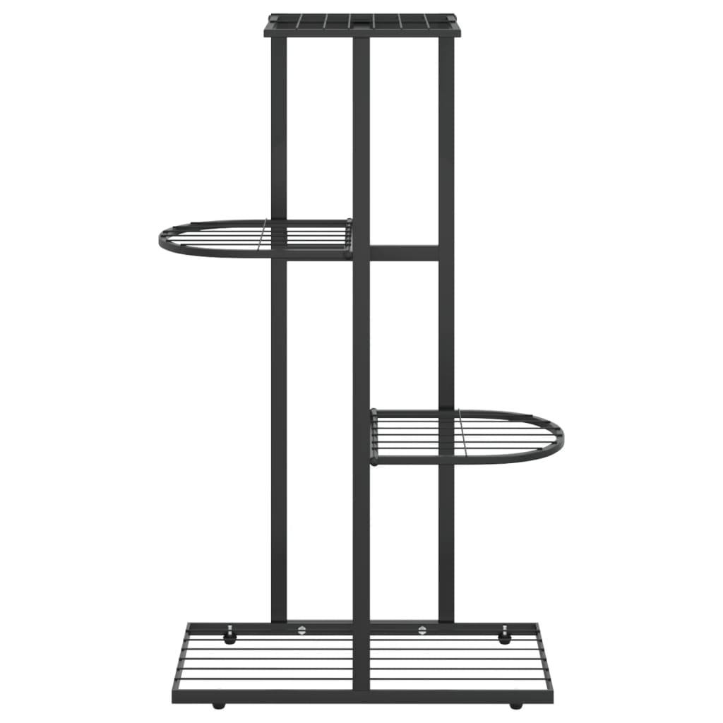 Vidaxl Blütenstandard mit 4 Schichten 43x22x76 cm Metallschwarz