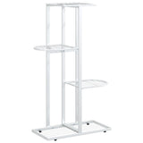 Vidaxl Blütenstandard mit 4 Schichten 43x22x76 cm Metallweiß