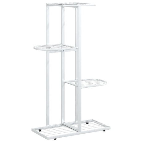 Vidaxl Blütenstandard mit 4 Schichten 43x22x76 cm Metallweiß
