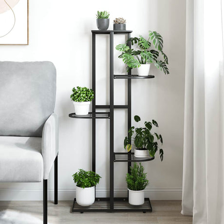 Vidaxl Blütenstandard mit 5 Schichten 43x22x98 cm Metallschwarz
