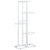 Vidaxl Blütenstandard mit 5 Schichten 43x22x98 cm Metallweiß