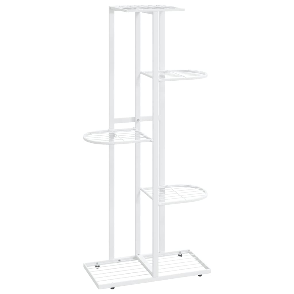 Vidaxl Blütenstandard mit 5 Schichten 43x22x98 cm Metallweiß