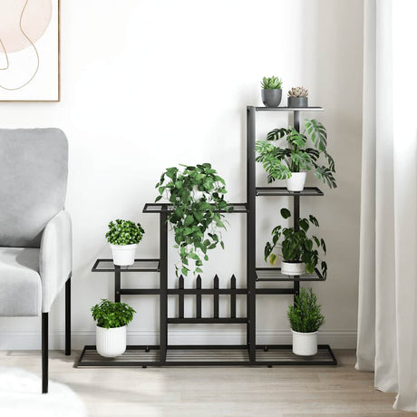 Vidaxl Blumenstandard 94.5x25x88 cm Metallschwarz