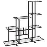 Vidaxl Flower Stand med hjul 94,5x25x92,5 cm metal sort