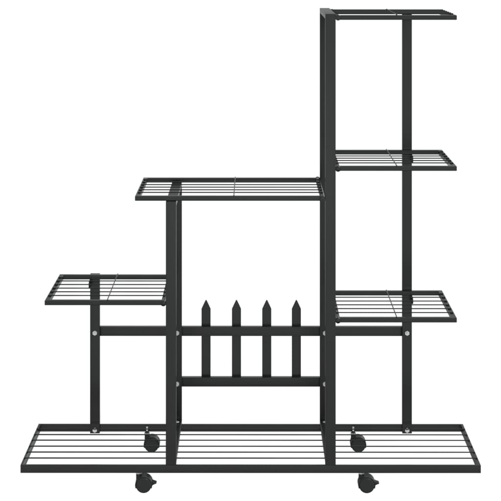 Vidaxl Flower Stand med hjul 94,5x25x92,5 cm metal sort