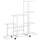 Vidaxl Blütenständer mit Rädern 94,5 x 25 x 92,5 cm Metallweiß