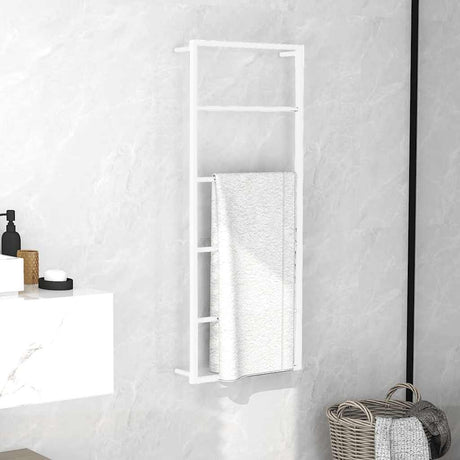 Vidaxl -Handtuchregal 45x10x115 cm Stahlweiß