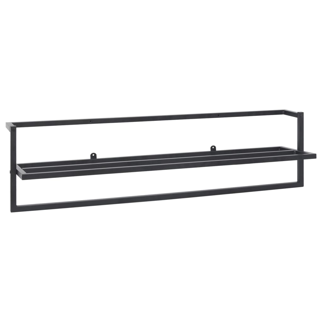 Vidaxl Handduch Rack 95x25x22 cm Eisen Schwaarz