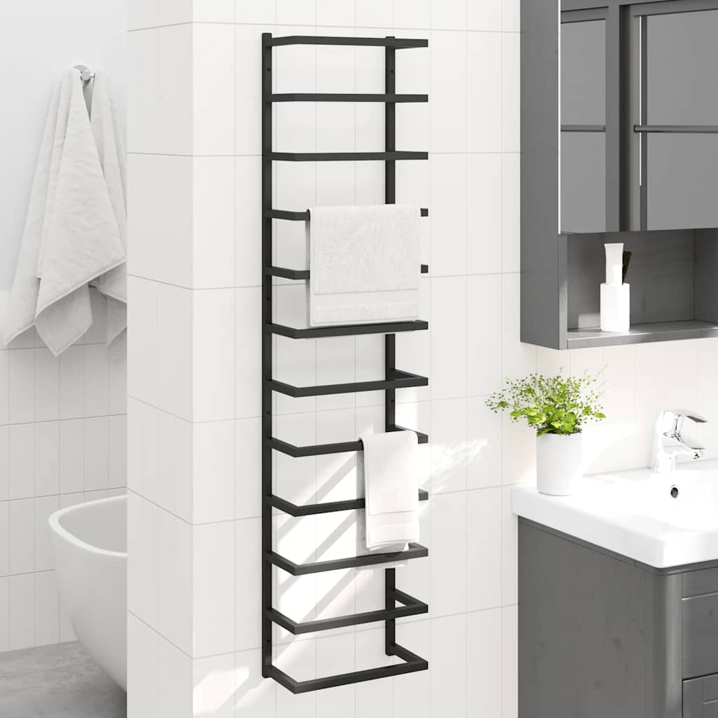 Vidaxl -Handtuchregal 24x12x96 cm Stahlschwarz