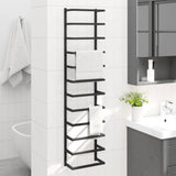 Vidaxl -Handtuchregal 24x12x96 cm Stahlschwarz