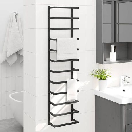 Vidaxl -Handtuchregal 24x12x96 cm Stahlschwarz