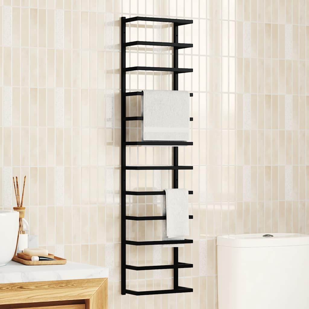 Vidaxl -Handtuchregal 24x12x96 cm Stahlschwarz