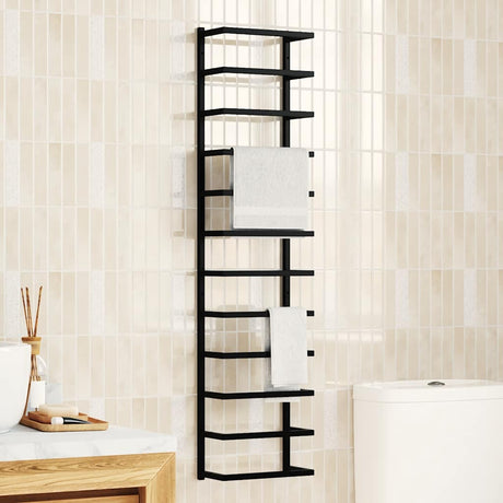 Vidaxl -Handtuchregal 24x12x96 cm Stahlschwarz