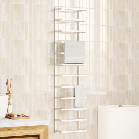 Vidaxl -Handtuchregal 24x12x96 cm Stahlweiß