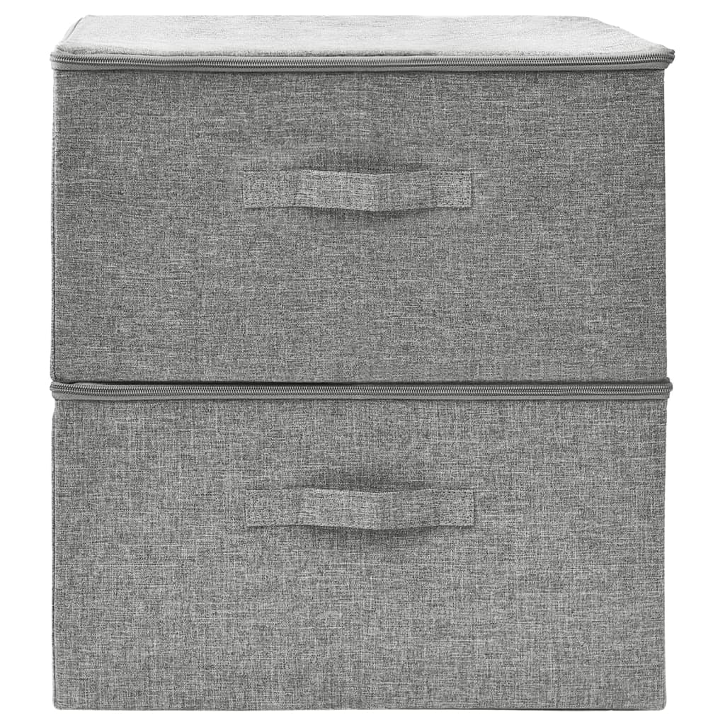 Scatole di archiviazione Vidaxl 2 PC 43x34x23 cm Fabric grigio