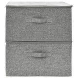 Vidaxl Späicherkëschten 2 PCs 43x34x23 cm Stoff Grau