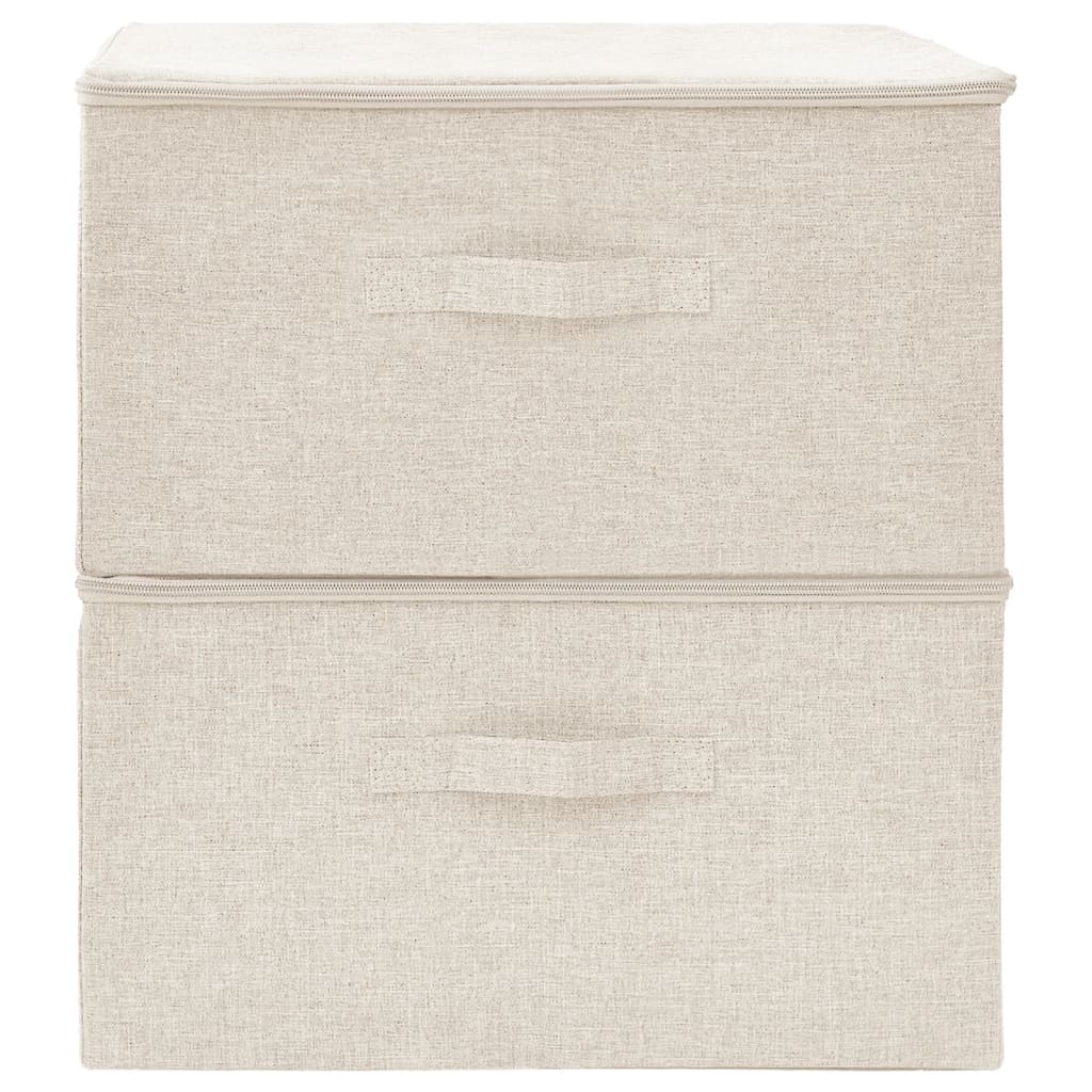 Cajas de almacenamiento de Vidaxl 2 PCS 43x34x23 CM CREM CRAM -COLADOR