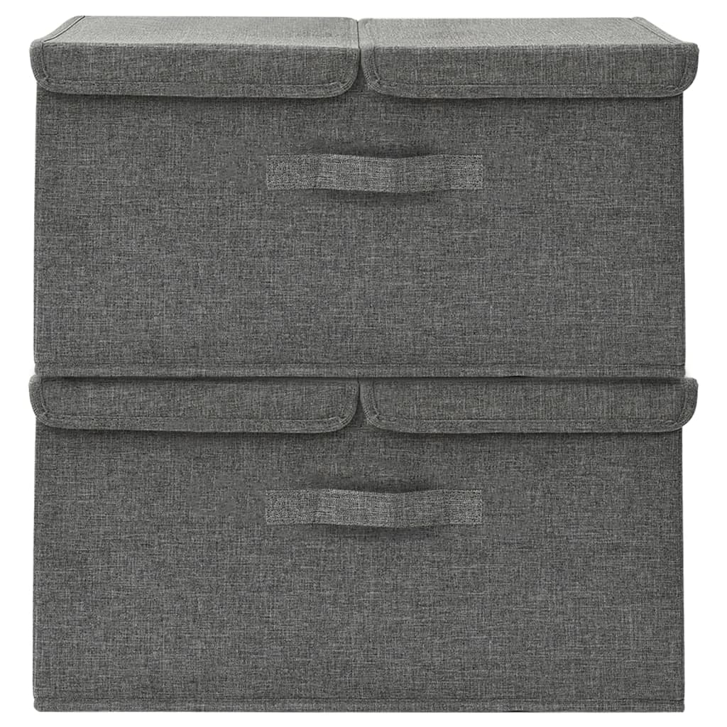 Cajas de almacenamiento de Vidaxl 2 PCS 50X30X25 CM Fabric de antracita