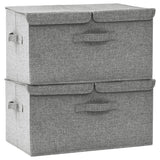 Cajas de almacenamiento de Vidaxl 2 PCS 50X30X25 CM TELA GRIS