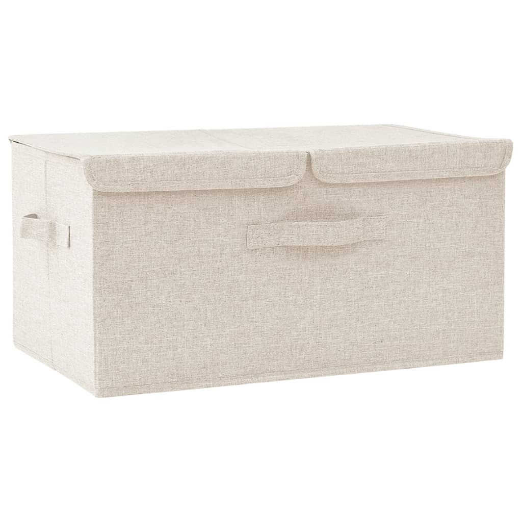 Vidaxl opbergbox 50x30x25 cm stof crèmekleurig