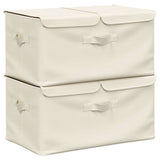 VIDAXL -Speicherboxen 2 PCs 50x30x25 cm Stoffcreme farbig