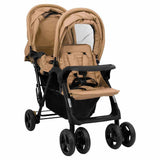 Vidaxl Twin Childem Tandem Staal Taupe