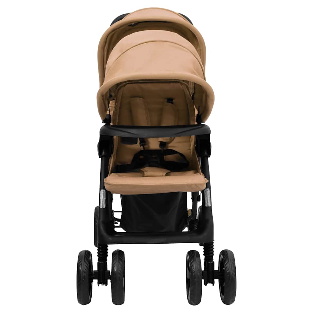 Vidaxl Twin Childem Tandem Staal Taupe