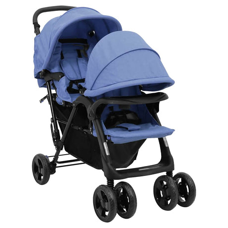 Vidaxl Twin Childem Tandem Steel Navy Blau