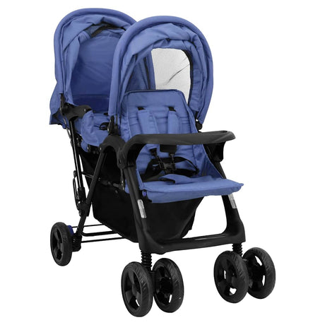 Vidaxl Twin Childem Tandem Steel Navy Blau