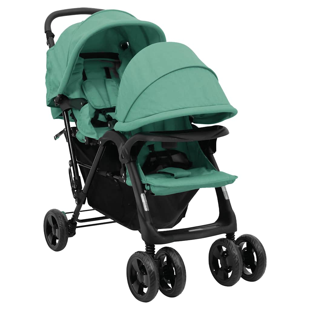 Vidaxl Twin Childem Tandem Steel Green