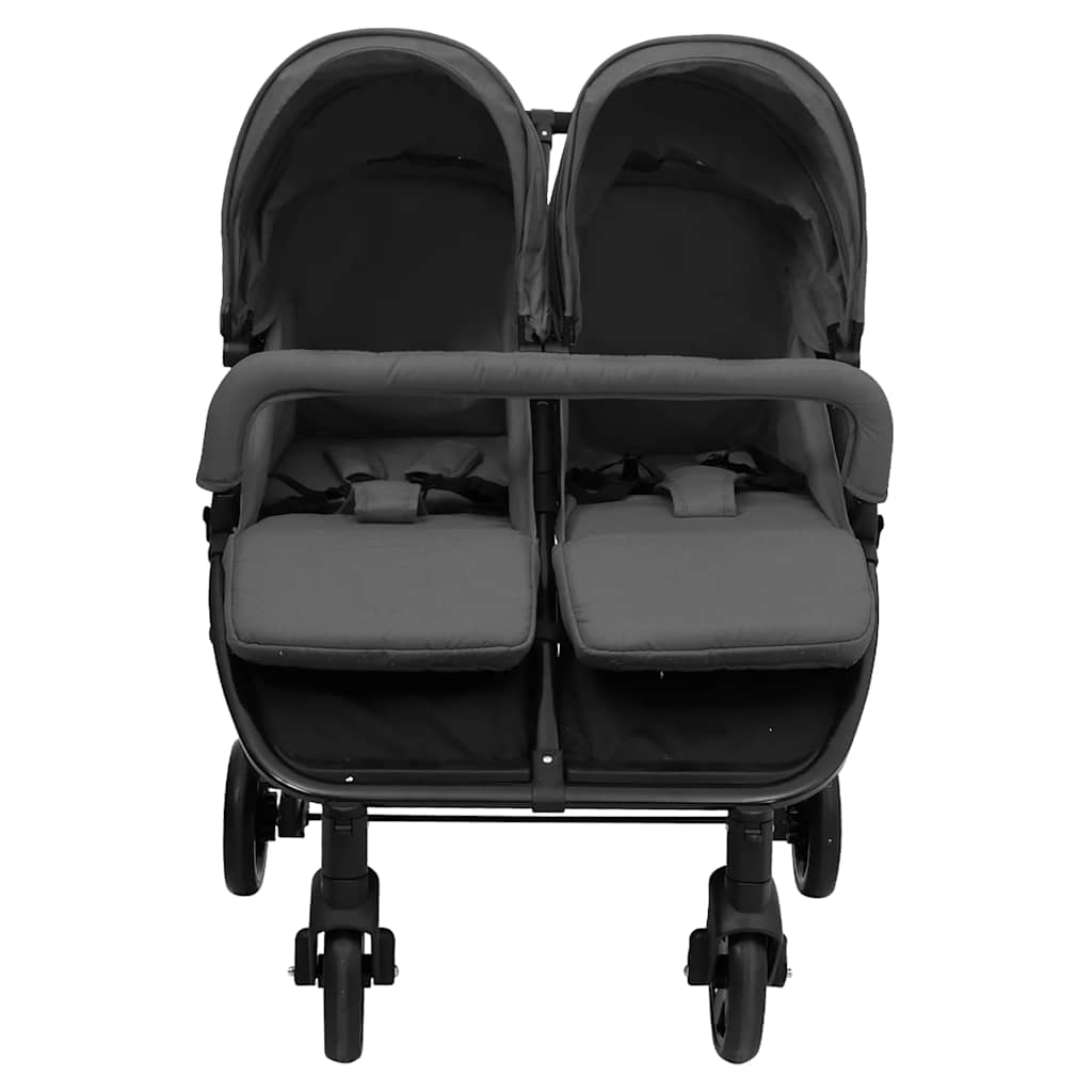 Vidaxl Twin Buggy Steel Dunkelgrau und Schwarz