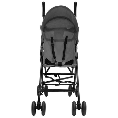 Vidaxl Kinderbuggy Stahl hellgrau und schwarz