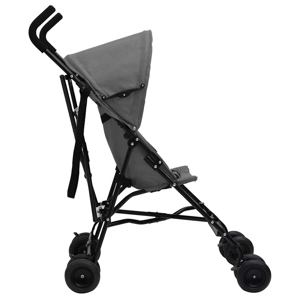 Vidaxl Kinderbuggy Steel gris claro y negro