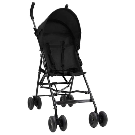 Vidaxl Kinderbuggy Stahl Anthrazit und Schwarz