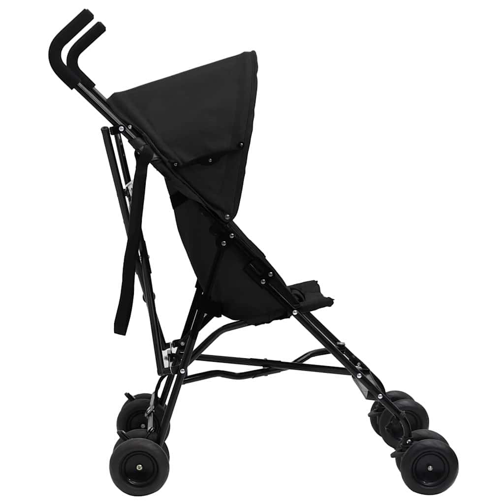 Vidaxl Kinderbuggy Stahl Anthrazit und Schwarz