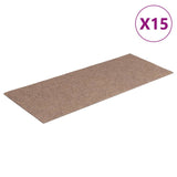 VidaXL 15 st pedal mats self -adhesive rectangular 60x25 cm light brown