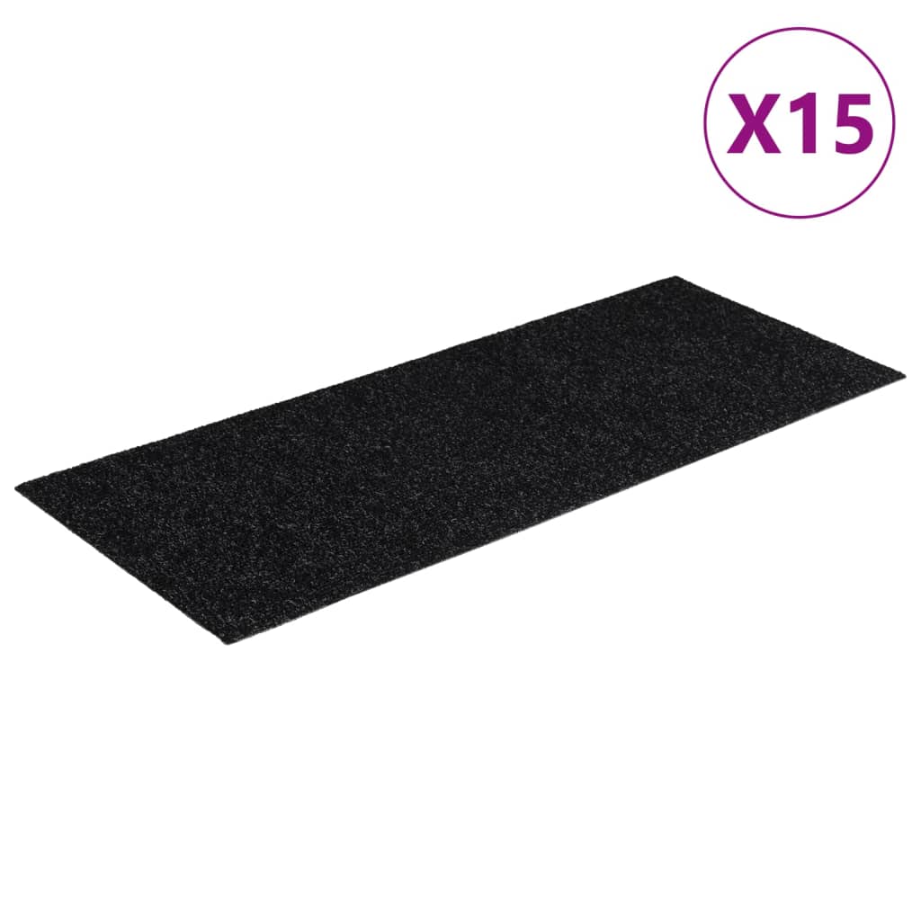 VIDAXL 15 Maty pedału SIL -adhezyjne prostokątne 60x25 cm Czarne